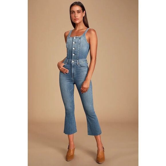 Women’s ETICA X ANTHROPOLOGIE Ivy denim jumpsuit size medium - Picture 1 of 14